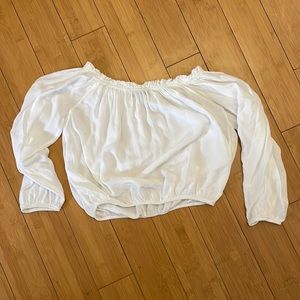Brandy Melville long sleeve off shoulder white crop top